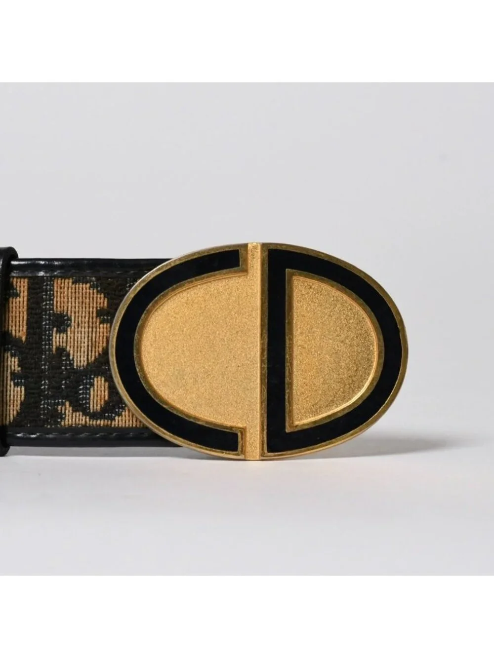 Dior Oblique Trotter CD Belt Buckle Navy Gold